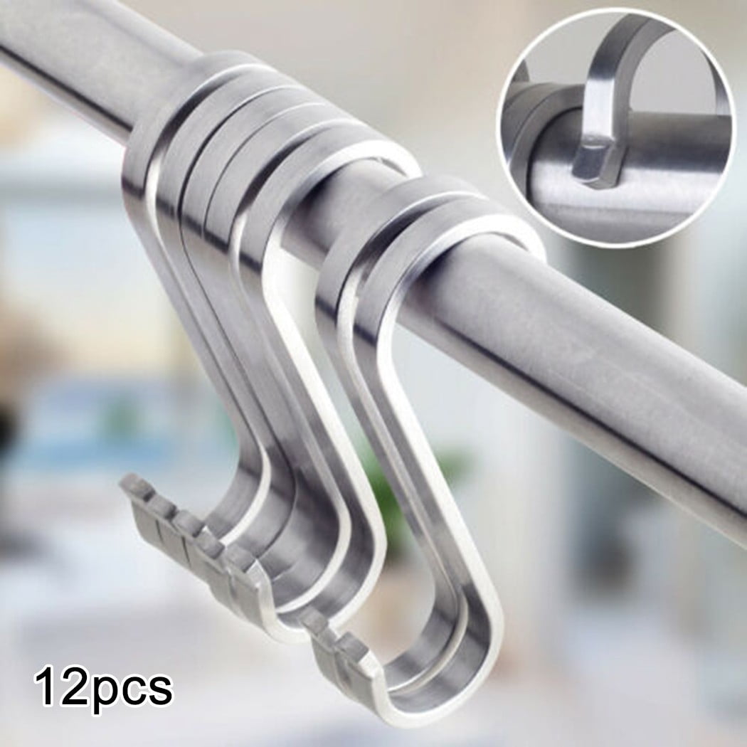 12pieces Stainless Steel S Hooks Kitchen Meat Pan Utensil Clothes Hanger/Hanging 