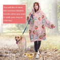 thumbnail image 4 of Wearable Oversized Blanket,Pink Cow Milk Strawberry Pattern Wearable Blanket Hoodie for Adults,Cozy Hooded Blankets with Super Pockets,Super Warm Fuzzy Pullover for Women & Men, 4 of 6