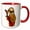 Red/White, variant on 3drose, Cute Funny Cool Sloth Playing Cello Cartoon, 11oz Two-tone Black Mug