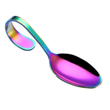 

color stainless steel 010 service spoon cutlery curved handle spoon hotel spoon spoon Hotel supplies spoon