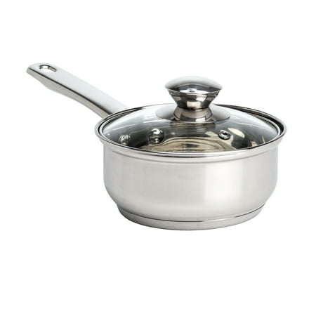

Ecolution Pure Intentions Stainless Steel Saucepan with Glass Lid Oven Safe Dishwasher Safe 1 Quart