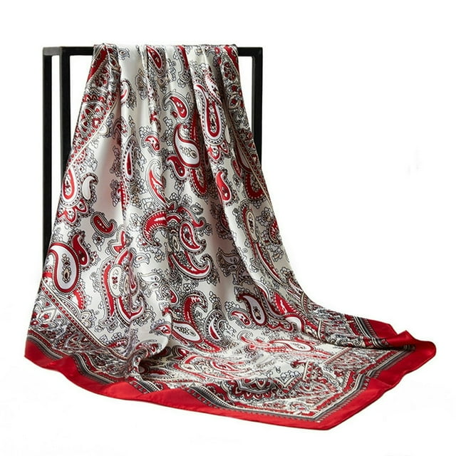 MesaSe Femmes Tête Wrap Vintage Rétro Forme Carrée Contraste Couleur Pliable Tête Protection Tissu Doux Imprimé Paisley Écharpe d'Été Femelle