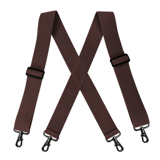Work Suspenders for Men Heavy Duty Hunting Strong Clip 2" Adjustable and Elastic X Back Ski