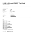 thumbnail image 2 of 2000-2004 Audi A6 17" Polished OEM Factory Wheel Rim 4B3601025PZ33, 2 of 2