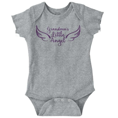 

Grandmas Little Angel Cute Grandchild Romper Boys or Girls Infant Baby Brisco Brands 12M