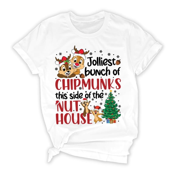 Funny Christmas Chipmunks Nut House Family Matching Shirts – Holiday Graphic Tee for Women, Men, Kids, and Babies