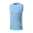 thumbnail image 3 of VBTAPA Father's Day Gifts Workout Tank Tops for Men Ice Silk Quick Drying Sports Running Shirt Sleeveless Athletic Undershirts Light Blue M, 3 of 5