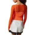 thumbnail image 3 of Nituyy Women's Summer Long Sleeve Fitted Short Sheer Lace Crop Tops T-shirt, 3 of 5