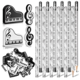 thumbnail image 1 of Music Pencils Music Note Pencil with Music Themed Erasers Wood Pencils Bulk Keyboard Fun Pencils Erasers Gift (24 Pcs), 1 of 7