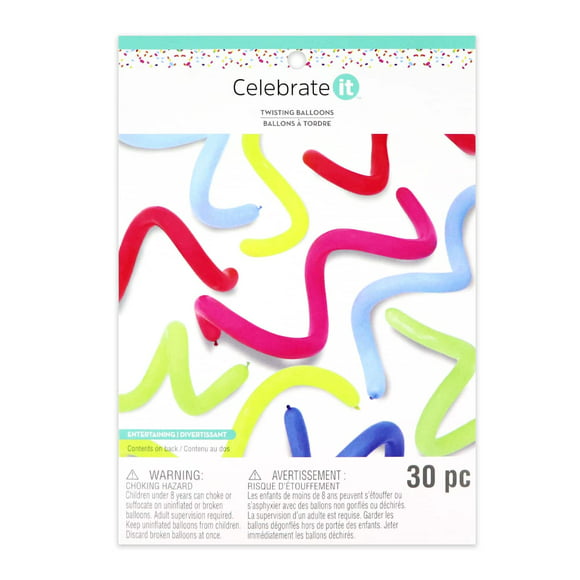 Bright Rainbow Twisted Balloons by Celebrate It, 30ct.