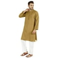 thumbnail image 3 of Atasi Indian Mens 2 Piece Kurta Pajama Set Henley NeckÂ&nbsp;Casual Long Kurta, 3 of 7