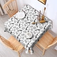 thumbnail image 2 of BlackWhite Lemon Fruit Slices White Pattern Square Tablecloth,Waterproof Square Table Cover,Wipeable Spillproof Washable Table Cover for Home Kitchen Party Decor 42"X42"(107x107cm), 2 of 6