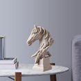 thumbnail image 4 of Estatua arte artesanía decoración moderna acabado escultura de buena colección de adornos de estatuilla de escritor Macarena Escultura de cabeza de caballo, 4 of 8