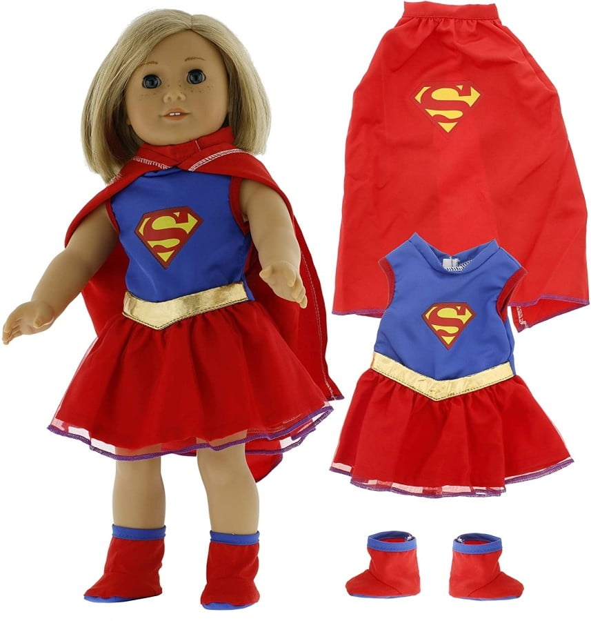 Dress Along Dolly Super Girl Outfit for American Girl Doll