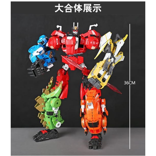 BMB 5 in 1 Oversize 40CM Transformation Dinosaur Model Toy Dinoking KO G1 Devastator Dinobots Action Figure Combined 6IN1 Slash Fivean unisex