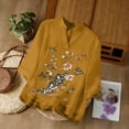 thumbnail image 5 of Guluxicc Floral Embroidered Cotton Linen Shirts for Women Summer 3/4 Sleeve Dressy Casual Loose Blouses Gauze Boho Tunic Tops, 5 of 7