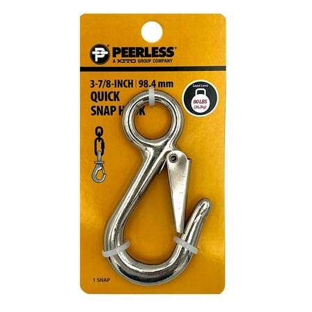 3-7/8" Quick Snap Hook, Nickel, Peerless Chain Company, #4714638