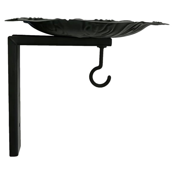 Bird Bath Bowl, Wall Mounted Bird Feeder Tray, Outdoor Platform Deck Bird Feeder with Supports and Hook, Railing Wildlife Water Bowl Station for Wild Birds, Lanterns, Wind Chimes