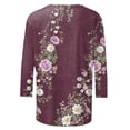 thumbnail image 5 of VBTAPA Spring Summer 3/4 Sleeve Shirts for Women Plus Size Crewneck T-shirt Fashion Casual Crewneck Floral Tops Multicolor L, 5 of 6
