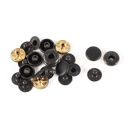 6 Sets Black Metal Snap Fastener Poppers Sewing Press Studs Buttons ...
