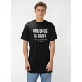 thumbnail image 1 of Playera Para Hombre - Ilustracion Falso Con Patron T-shirtOne Of Us Is Right Sarcastic Humor Graphic Novelty Funny Tall T Shirt Tee For Adult, Men, Women, Teen, Teenager, Adolescent, YouthFather's D, 1 of 8