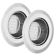 Wideskall 4.5" Stainless Steel Large Wide Rim Sink Strainer for Kitchen Drain Pack of 2