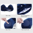 thumbnail image 4 of SUSIELADY Soft Inflatable Travel Pillow, Lightweight U-Shaped Neck Pillow for Airplane, Train, and Car, Head and Neck Support for Sleeping, Navy Blue, 4 of 6