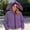 Purple, variant on Women 3D Bunny Ear Hooded Full Zip Cropped Sweatshirt Jacket Kangaroo Pocket Solid Ladies Winter Casual Outerwear