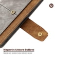 thumbnail image 5 of Leather For Apple iPhone 15 Plus RFID Blocking Dual Tone Flip Wallet Case, With Card Holder Buckle Magnetic Closure Shockproof Kickstand Protective Phone Cases Cove,Grey,For iPhone 15 Plus, 5 of 7