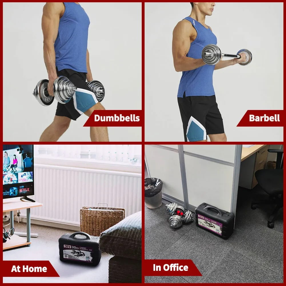 Exercise Equipment Adjustable Dumbbell Set Home Gym Cast Iron Barbell Sets with Carry Box 66lbs Office Bedroom Workout Dumbbells for Men and Women,Home Gym Equipment
