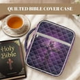 thumbnail image 3 of Yuyamidu Cross Bible Cases for Woman Purple Rose Quilted Bible Cover Protective Bible Carrying Case Bag with Tote Handle Fashion Carrying Bible Study Supplies Accessories, 3 of 8