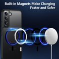 thumbnail image 2 of Magnetic Case for Samsung Galaxy S22, Translucent Matte Anti-Fingerprint,Compatible with MagSafe,Slim Fit Shockproof Protective Phone Case for Galaxy S22 (Black), 2 of 12