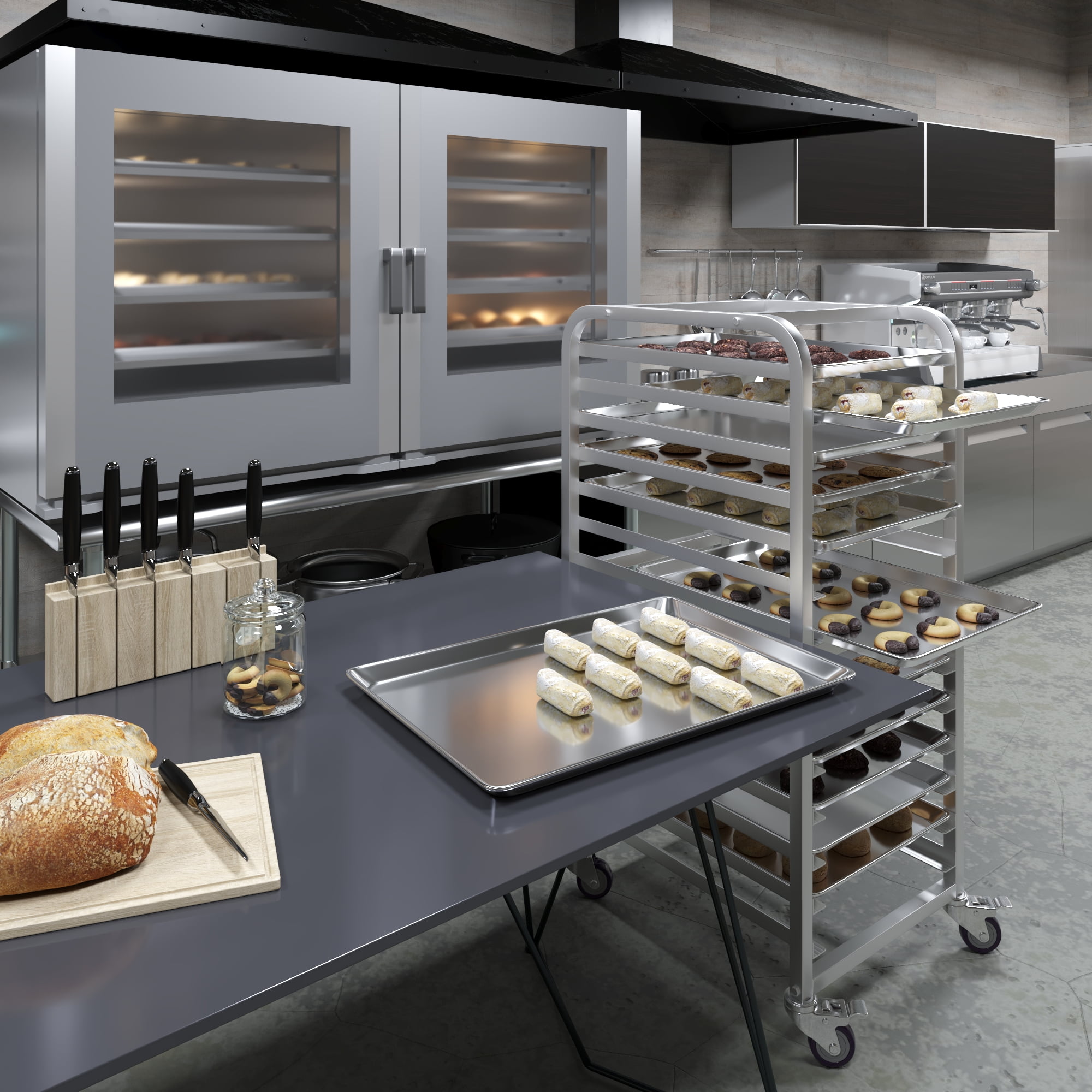 Pack of 6 | 18 in. x 26 in. Full Size Aluminum Bun / Sheet Pan | Ideal for baking, roasting, cooling, prepping, or storing – a must-have in restaurants, bakeries, and busy kitchens.