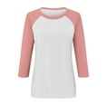 thumbnail image 7 of FNFYFH 3/4 Sleeve Baseball Tees for Women 2025 Summer Casual Crewneck Pullover Athletic Raglan Sleeve Tops Lightweight Patchwork Blouses, 7 of 7