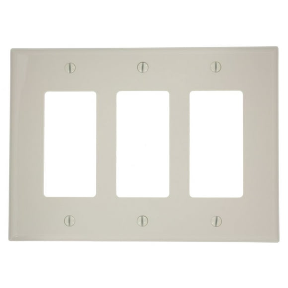Plato de pared Leviton PJ263-T de 3 elementos Decora Midway Light Almond