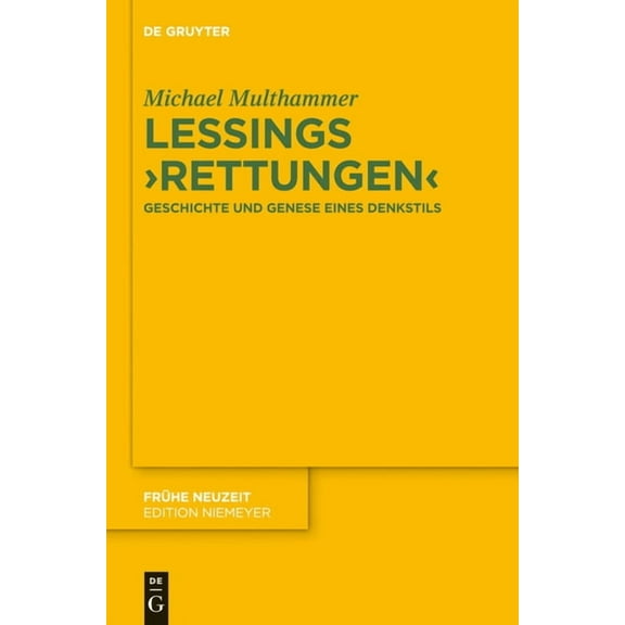 FrÃ¼he Neuzeit Lessings 'Rettungen', Book 183, (Hardcover)