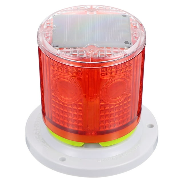 KAKOWELY 1Pcs Solar Powered Light Red Plastic Flange Base Type for Garden Dock Sailing,3.94"X3.94"X3.03"