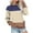 Blue, variant on ATOYSOY Women's Outwear Color Block Pullover Long Sleeve Tees Fall Winter Casual Shirts Pockets Fashion Crew Neck Sweatshirts Loose Tops Blue L