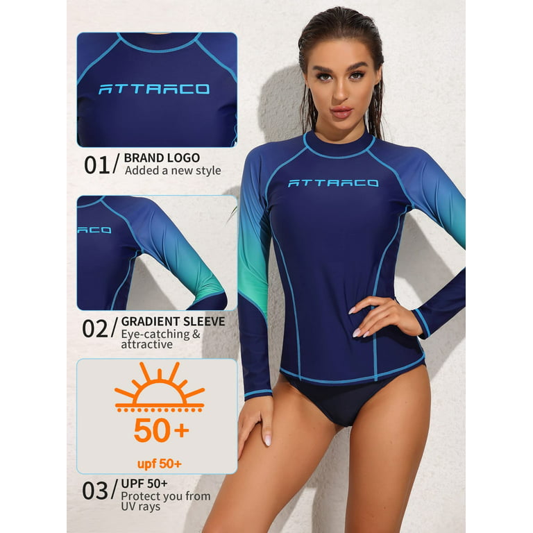Asoul Women's Plus Size Rashguard Swimwear Quick Dry Colorblock Swimsuit  Top UPF 50+