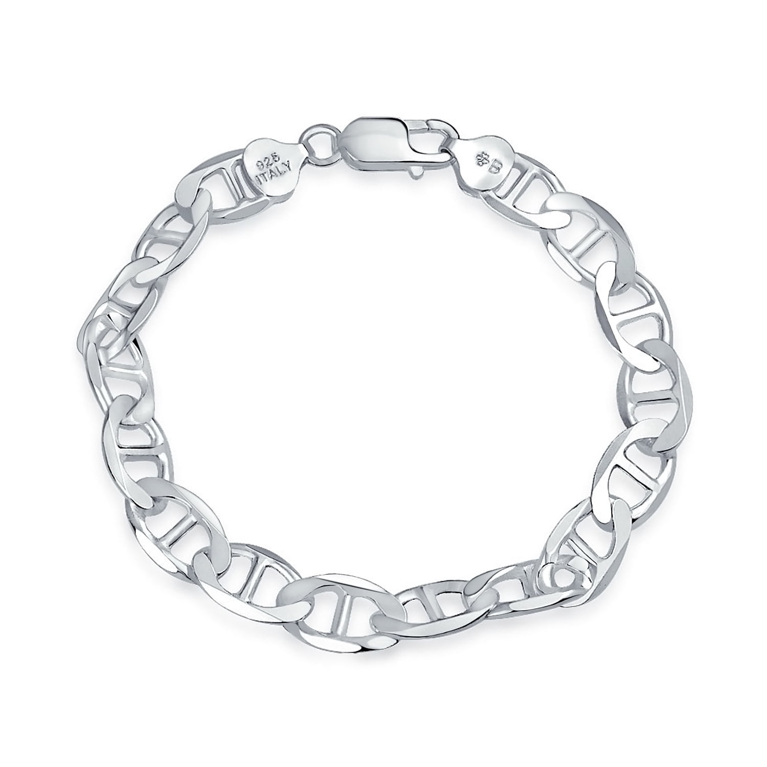 Mens Thick Heavy Solid .925 Sterling Silver 9MM Marine Anchor
