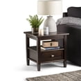 thumbnail image 2 of Atlin Designs Table d'Appoint de Style Transitionnel en Bois, Brun Tabac, 2 of 5