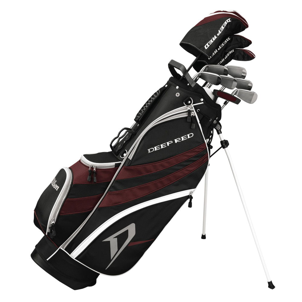 Wilson Deep Red Tour Complete Package Golf Clubs Set and Lightweight Golf  Bag