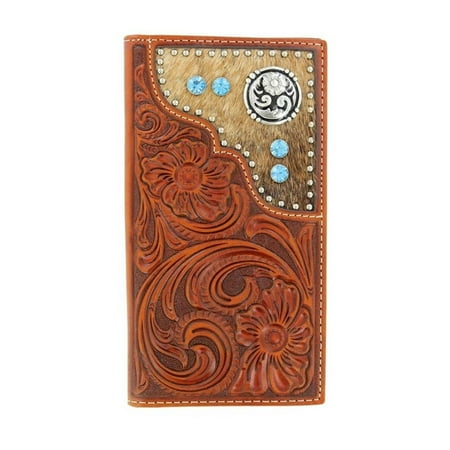 Rodeo Wallet - Nocona Mens Wallet Leather Rodeo Western Tooled Hair On Copper N5426208