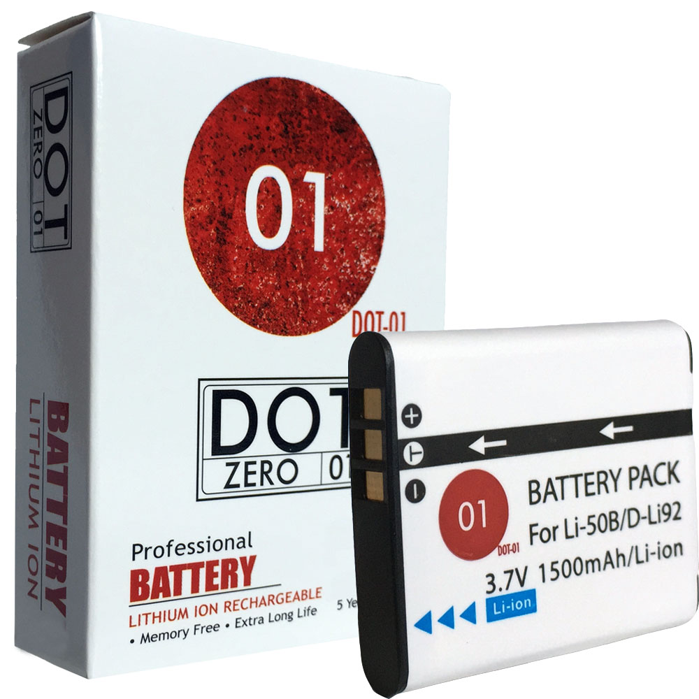 DOT01 Brand 1500 mAh Replacement Olympus LI50B Battery for Olympus SZ20 Digital Camera and