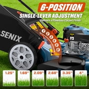 SENIX 22 170CC Gas Self Propelled Lawn Mower ,4 -in-1 , 72L/19 Gal Bag,6-Position Height Adjustment