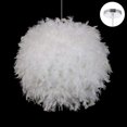 thumbnail image 2 of Lámpara de araña industrial antigua E27 Global Plume Pendant, luz de techo de estilo nórdico moderno con decoración de sombra de plumas para el hogar, sala de estar, comedor, Di. Afortunado Sencillez, 2 of 5