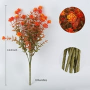 RECUTMS Artificial Fall Flowers 8 Bundles Faux Autumn Plants for Window Boxes,Wedding Party Home Garden Fireplace Decor