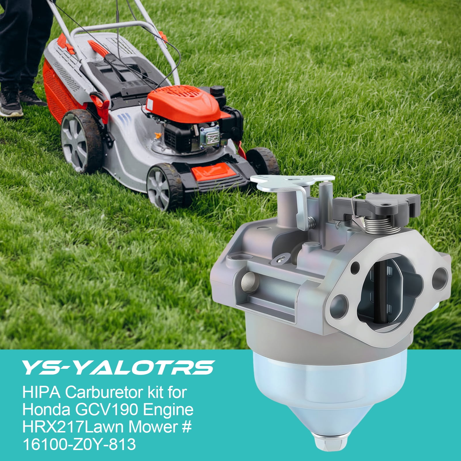 GCV190 HRX217 Carburetor for Honda GCV 190 GCV190LA GCV190A Engine HRX 217 HRB217 HRX217K1 HRX217K2 Lawn Mower Replace 16100-Z0Y-813 Pressure Washer