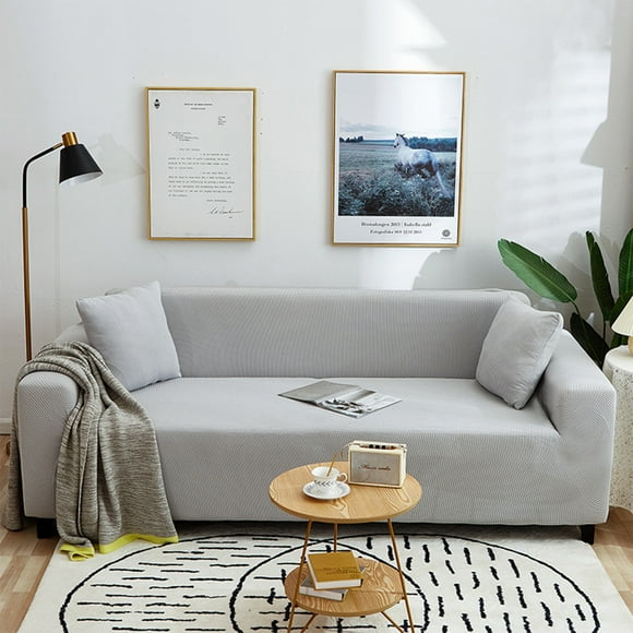 Solid Color Modern Velvet Sofa Cover- High Stretch All Wrap Sofa Slipcover - Sofa Cover Furniture Protector Form Fit Luxury Thick Velvet Sofa Cover|Gray