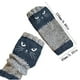 thumbnail image 2 of Guantes de punto sin dedos para mujer con diseño de empalme bordado | Guantes cálidos y modernos para uso informal | Talla única | 1 par, 2 of 3